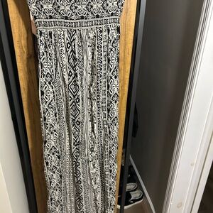 Full Tilt Black and White Strapless Dress